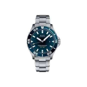 MIDO Leader Submariner Automatic Mechanical Movement Men's Watches Watch 43.5mm Blue Dial Stainless Steel Strap