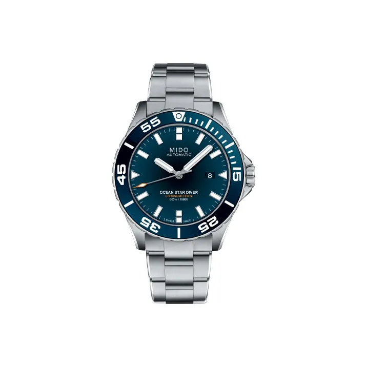 MIDO Leader Submariner Automatic Mechanical Movement Men's Watches Watch 43.5mm Blue Dial Stainless Steel Strap-0