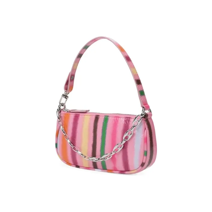 By Far Mini Rachel Cow Leather Shoulder Bag Handbags Shoulder Bags Mini Women's Pink/Multicolor-1