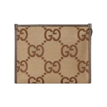 GUCCI Canvas Clutch Regular Men's Beige Brown