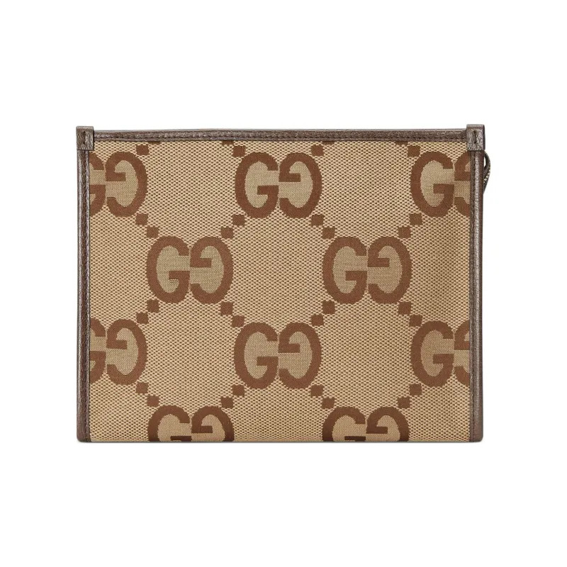 GUCCI Canvas Clutch Regular Men's Beige Brown-0