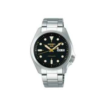 SEIKO Series 5 Automatic Mechanical Movement Stainless Steel Strap Watch 40mm Men's Watches Black Dial SRPE57K1