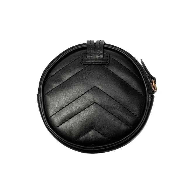 GUCCI Marmont Quilting Leather Necklace Pouch Pendant Coin Purse Women's Black-1