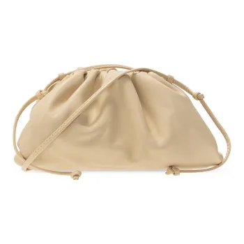 Bottega Veneta Cow Leather Cloud Bag Handheld Shoulder Bag Crossbody Bag Mini Women's Oat