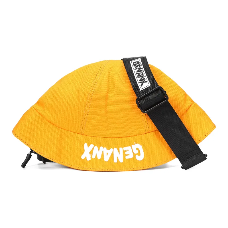 GENANX Cotton Dumpling Bag, Shoulder Bag, Crossbody Bag Regular Unisex Black/Yellow/Blue-4