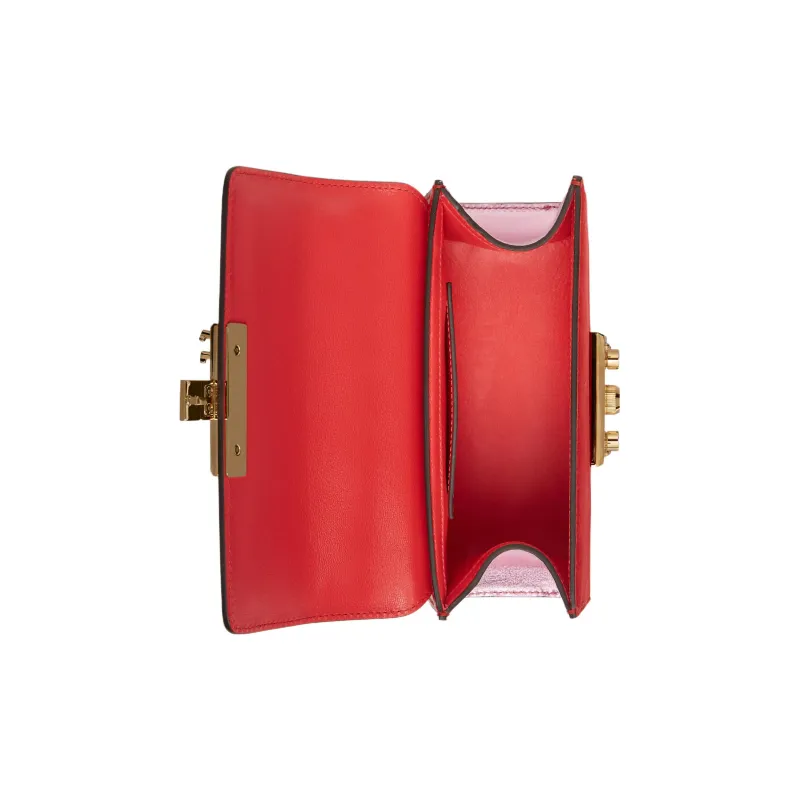 GUCCI Valentine's Day Collection Leather Shoulder Bag Women's Orange Red-6