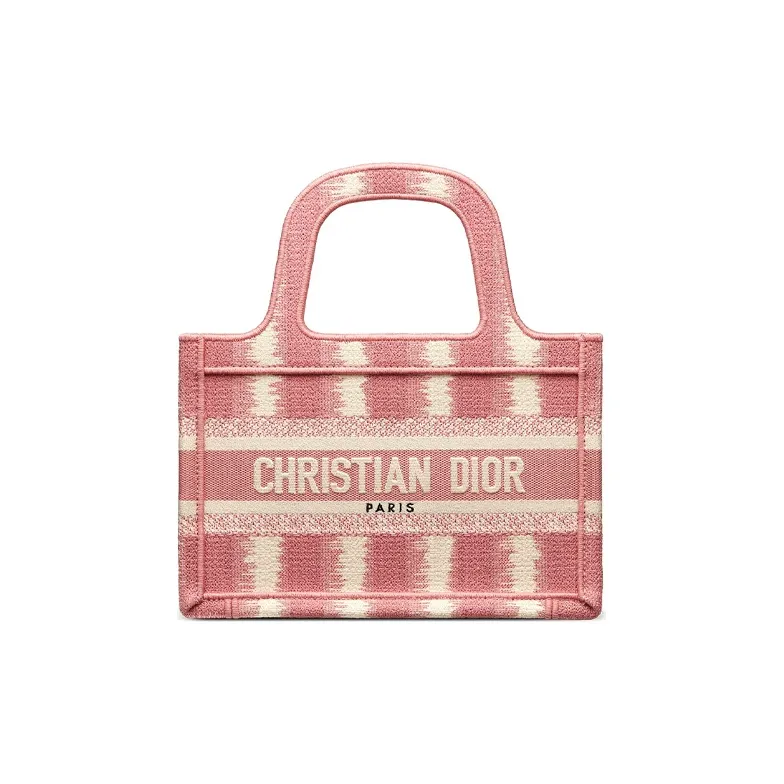DIOR BookTote Embroidery Tote Bag Shopping Bag Handbag Mini Women's Pink-0