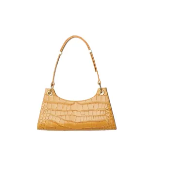 APEDE MOD Cow Leather Frog Bag Shoulder Bag, Handbag Medium Size Women's Ginger Yellow