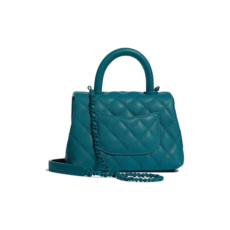 CHANEL Grain Calfskin And Metal Paint Handbag Mini Women's Turquoises-1