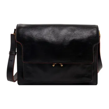 MARNI Patent Leather Calfskin Trunk Bag Shoulder Bag Women's Black