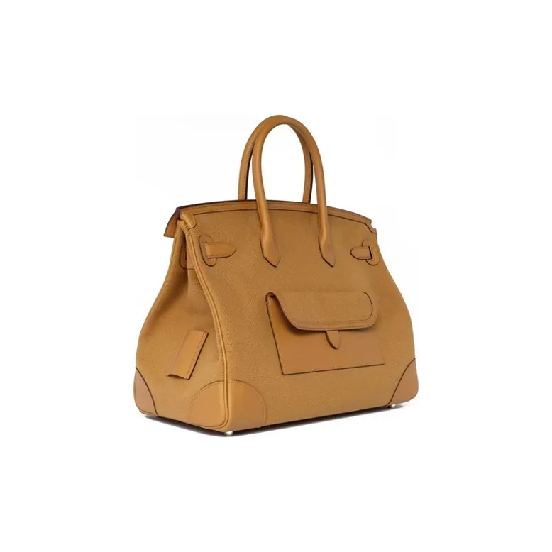 HERMES Birkin Canvas With Swift Birkin Bag Handbags Unisex 2S Sesame-2