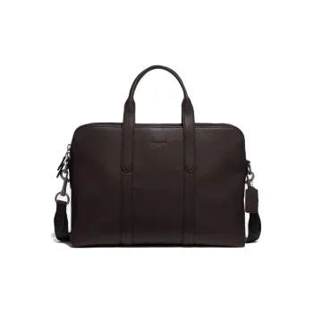 COACH Leather Shoulder Bag Crossbody Bag Laptop Bag Briefcase Regular Men's Dark Brown