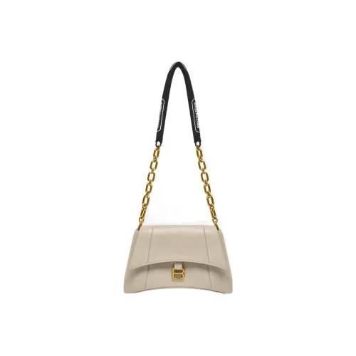 Balenciaga Women's Downtown Shoulder Bag With Chain Small Beige