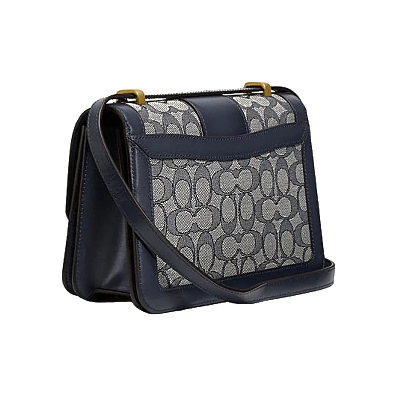 COACH Alie Canvas With Leather Messenger Bag, Small Square Bag, Crossbody Bag, Shoulder Bag Women's-1