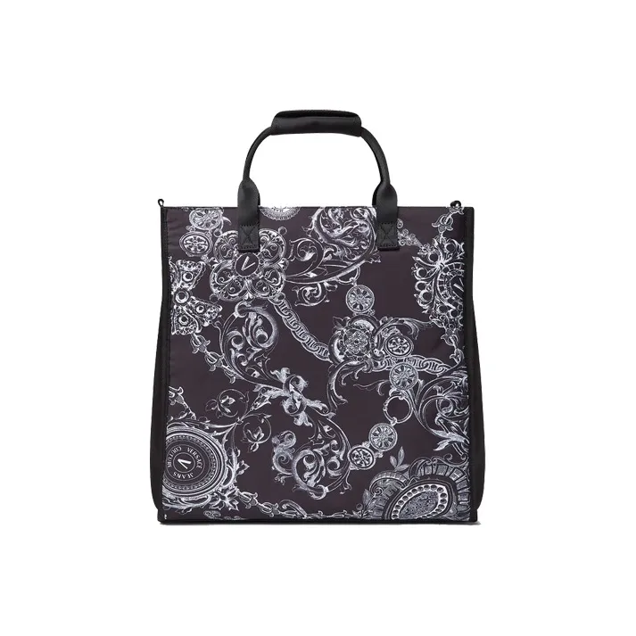 VERSACE JEANS COUTURE Nylon Fabric With Polyester Tote Bag Shopping Bag Handbag Men's Black-2