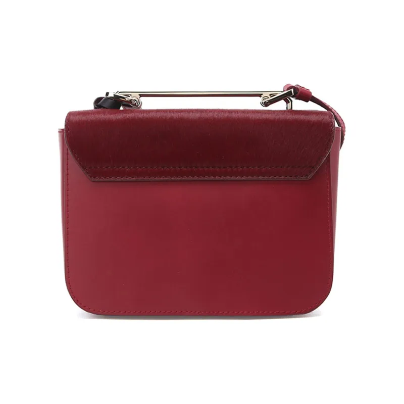 Furla Elisir Leather Shoulder Bag, Crossbody Bag, Handbag Mini Women's Red-2