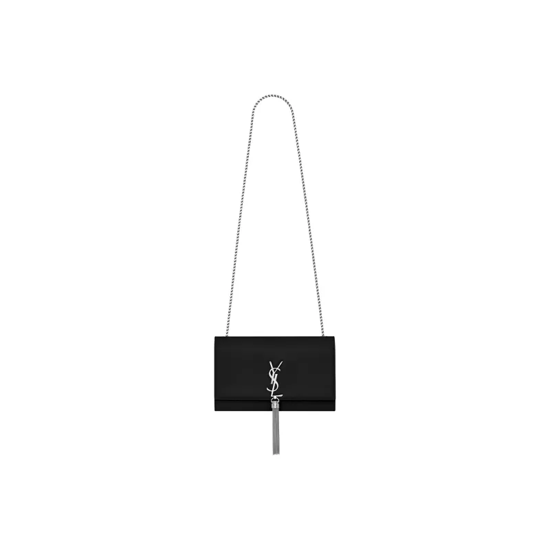 SAINT LAURENT Cow Leather Fringe Bag, Crossbody Bag, Shoulder Bag Medium Size Women's Black-1
