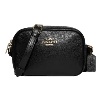 COACH Jamie Leather Camera Bag Shoulder Bag Crossbody Bag Small Size Women's Solid Color Black