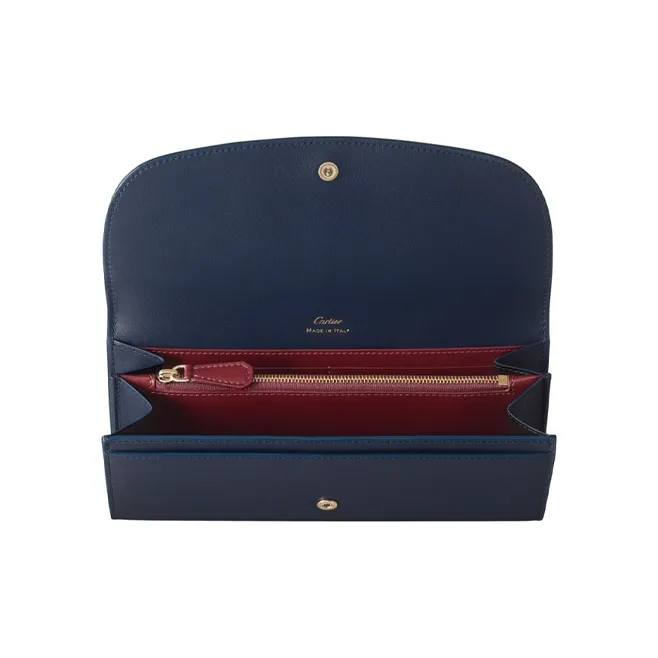 CARTIER Calfskin Wallet, Card Holder Women's Midnight Blue-2