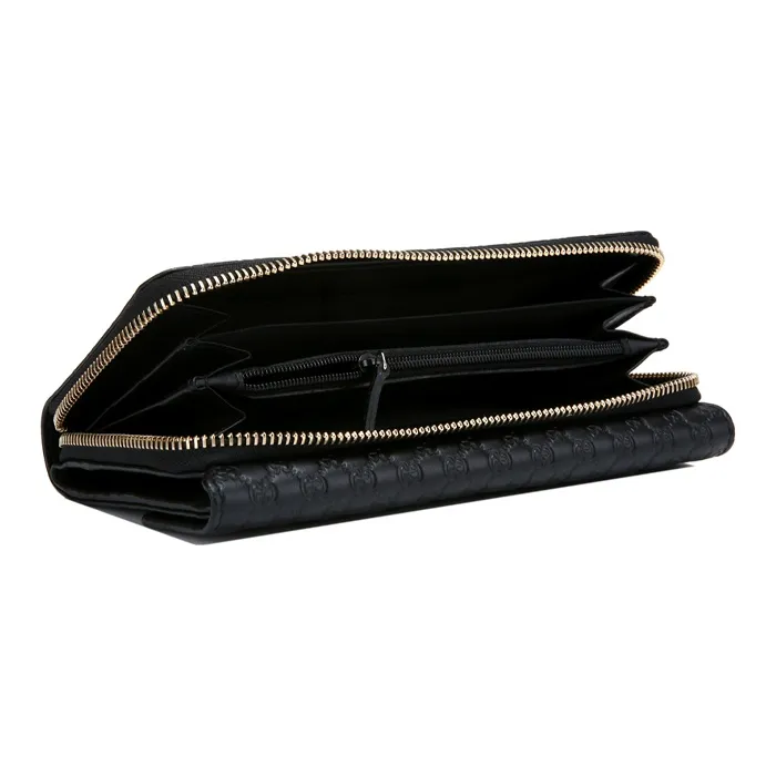 GUCCI Embossed Leather Wallet Unisex Black-3