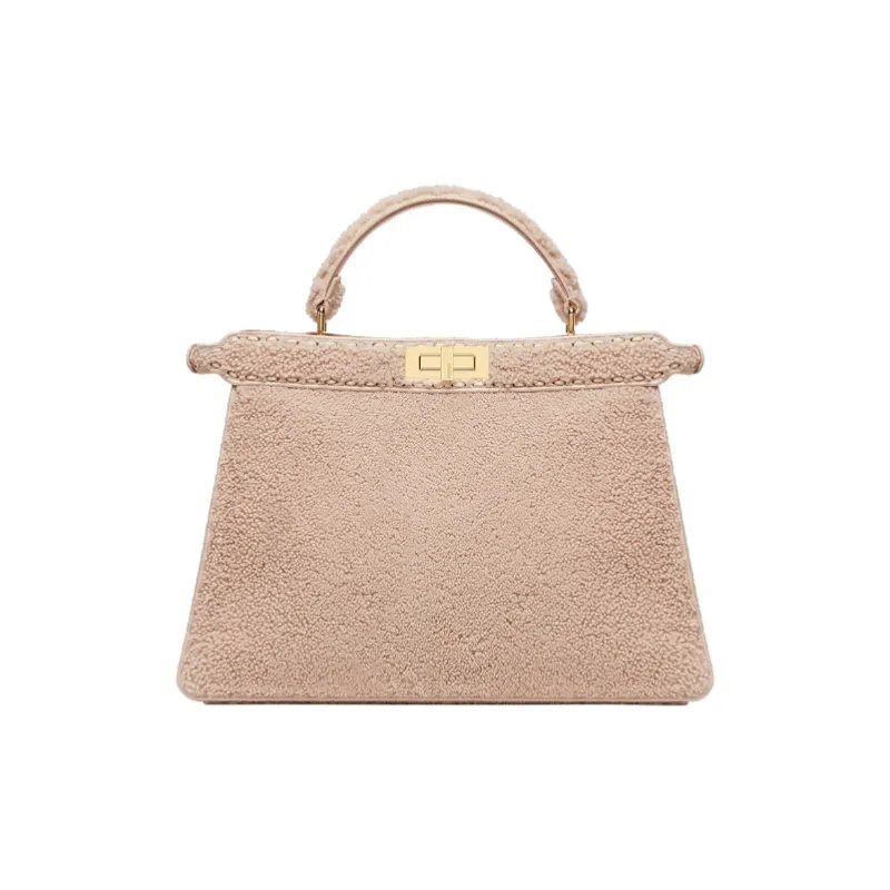 FENDI Peekaboo ISeeU Sheepskin Shoulder Bag, Crossbody Bag, Handbag Large Size Women's Pink, Candy-4