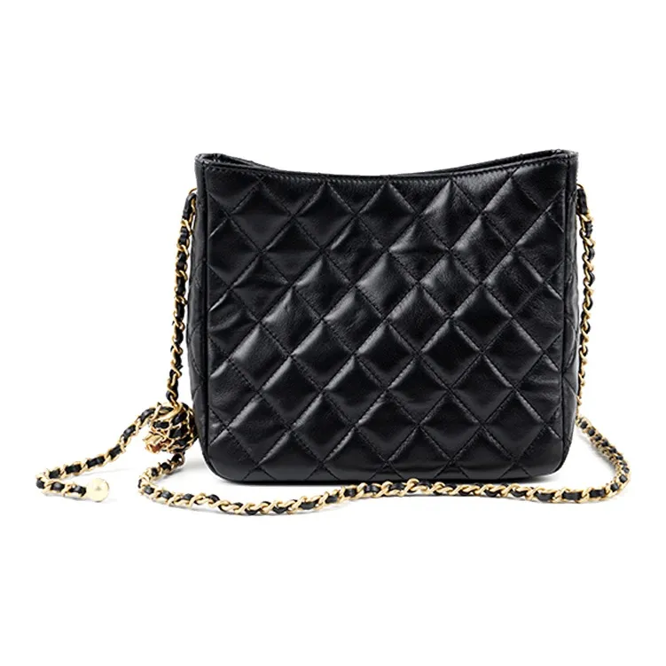 CHANEL Lambskin Hobo Bag, Tote Bag, Shopping Bag, Shoulder Bag, Crossbody Bag Women's Black-3