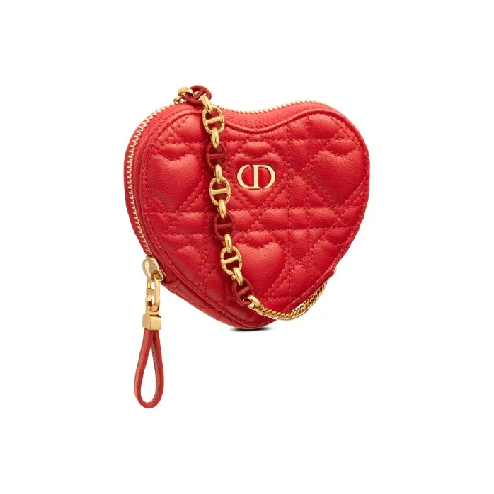 DIOR Caro Cow Leather Handheld Shoulder Bag Crossbody Bag Women's Red-1