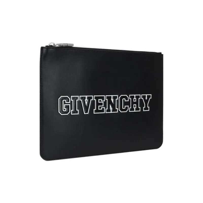 GIVENCHY Cow Leather Clutch With Coin Clip Large Size Men's Black-1