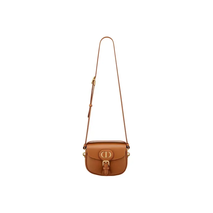 DIOR Bobby Smooth Finish Calfskin Crossbody Bag Shoulder Bag Women's Camel-5