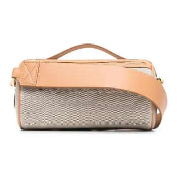 Burberry Leather Cylinder Bag, Shoulder Bag, Crossbody Bag, Handbag Women's Beige