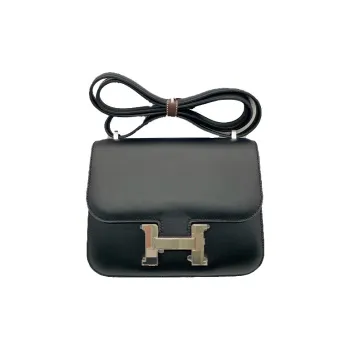 HERMES Constance Leather KangKang Shoulder Bag Crossbody Bag Mini Women's Black
