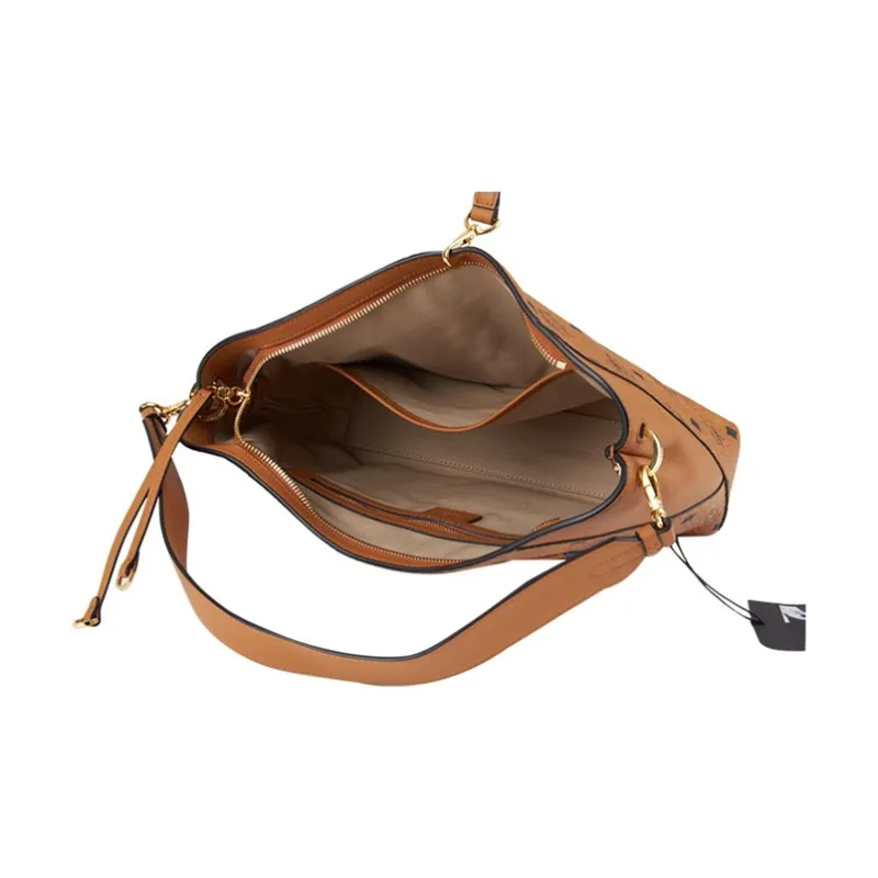 MCM KlaraVisetos Leather Portable Crossbody Bag Shoulder Bag Women's Brown Patchwork Cognac-2