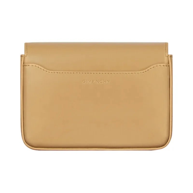 GIVENCHY Cow Leather Shoulder Bag Crossbody Bag Small Size Women's Beige-3
