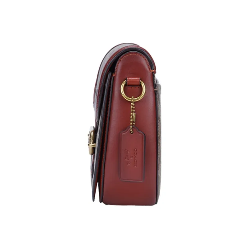 COACH Jade Leather Portable Crossbody Bag Shoulder Bag Women's Khaki-4