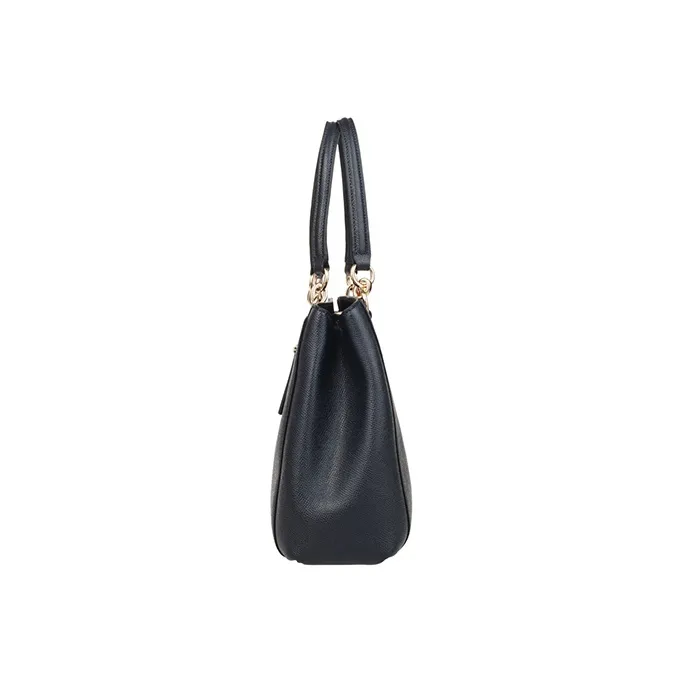 COACH Leather Horseshoe Bag, Shoulder Bag, Crossbody Bag, Handbag Large Size Women's Dark Blue-2