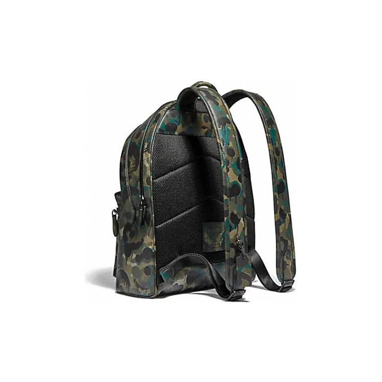 COACH Charter Pebbled Leather Backpack Large Size Men's Camouflage-1