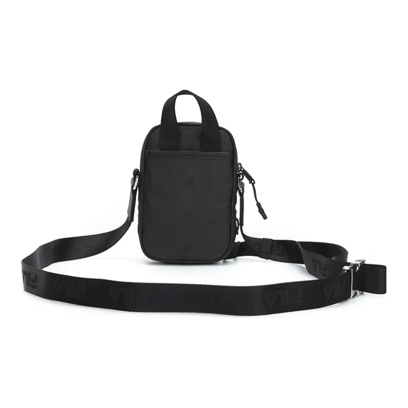 FILA Athletics Fabric, Synthetic Leather Crossbody Handbag Unisex Pure Black-5