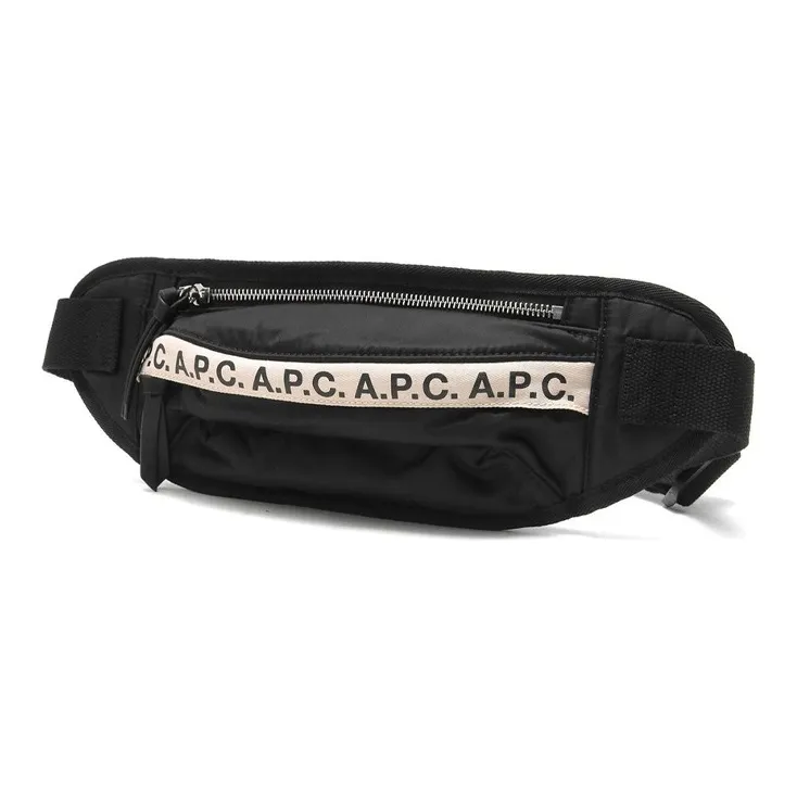 A.P.C Nylon Fabric Fanny Pack, Crossbody Bag Men's Black-0