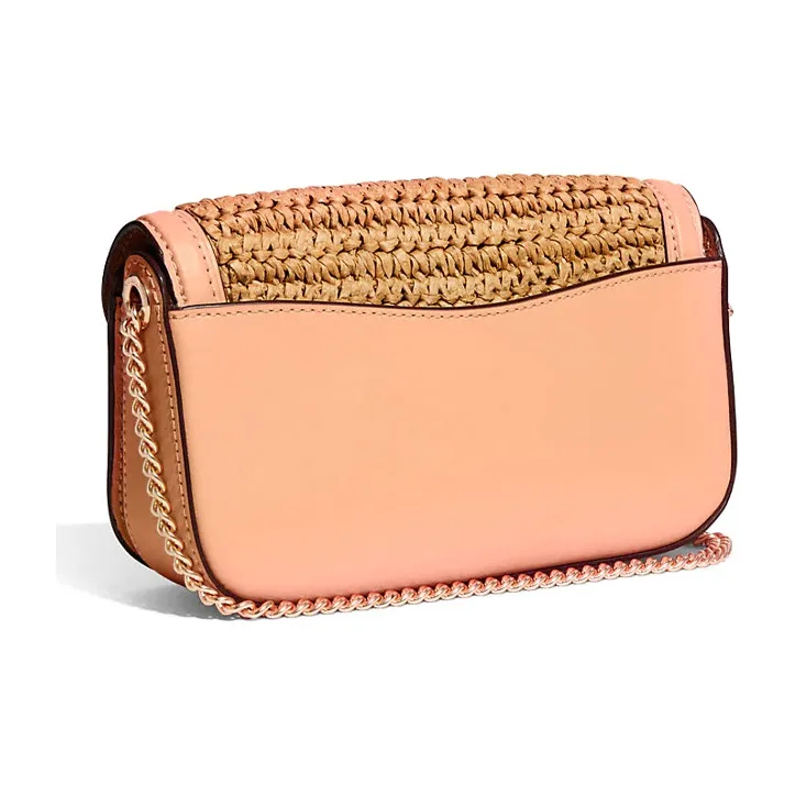 COACH Kleo Straw Rattan Shoulder Bag Crossbody Bag Small Size Women's Pink-1