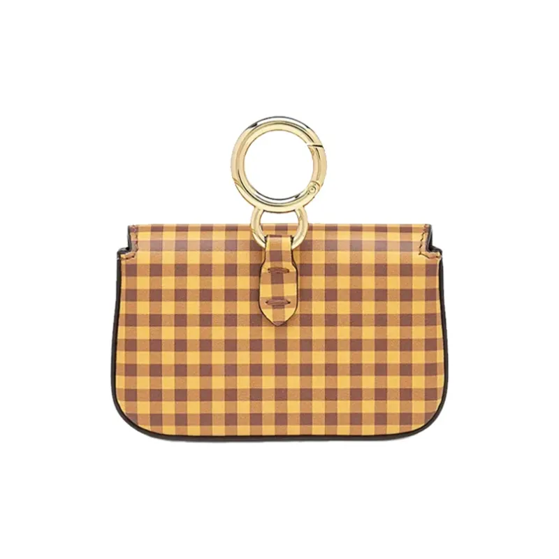 FENDI Baguette Cow Leather Coin Purse Crossbody Bag Shoulder Bag Women's Brown-2