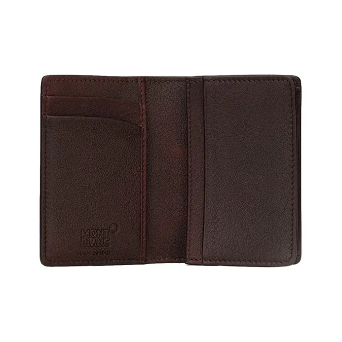 MONTBLANC Leather Wallets Card Holders Men's Dark Red-4