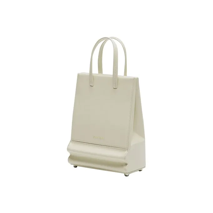 STAR TOWN Top Grain Cow Leather Handbag Regular Women's Cool Sand Gray/Mist White/Turquoise-5