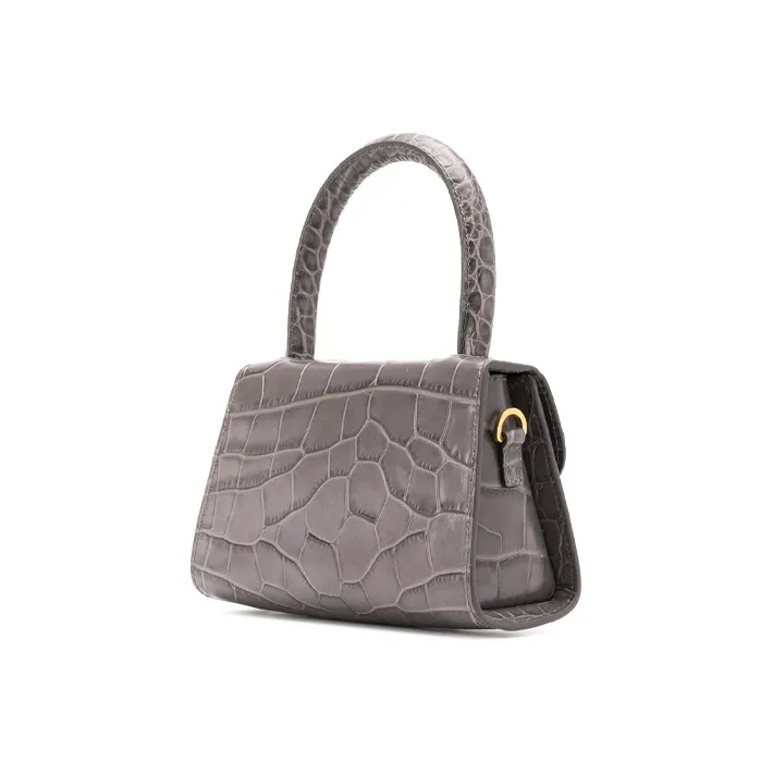 By Far Mini Croco Genuine Leather One Shoulder Handbags Regular Women's Dark Gray-2