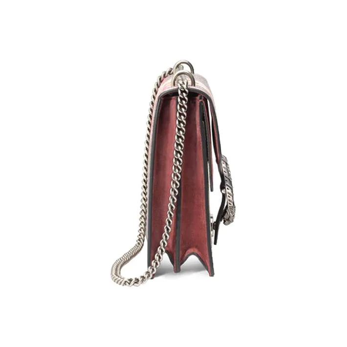 GUCCI Dionysus GG Blooms Canvas With Leather Shoulder Bag Crossbody Bag Medium Size Women's Ebony/Pink-4