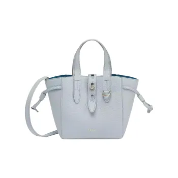 Furla Net Collection Pebbled Leather Basket Bag Shoulder Bag Crossbody Bag Handbag Mini Women's Sky Blue