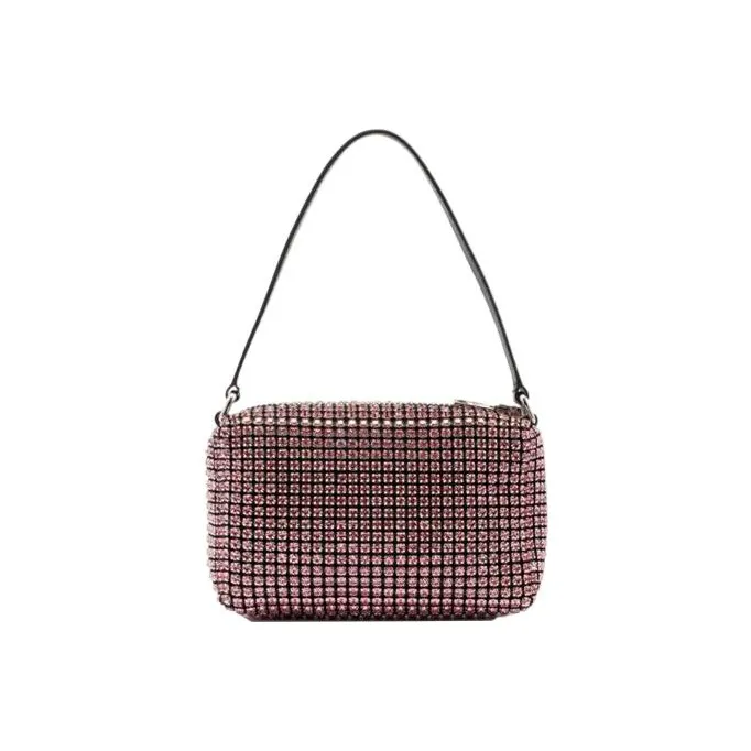 Alexander Wang Crystal Rhinestone With Leather Shoulder Bag Handbag Regular Women's Pink-3