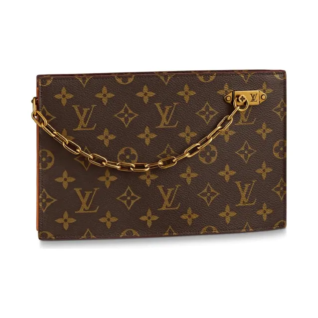 LOUIS VUITTON Chain Clutch Monogram Legacy Brown-0