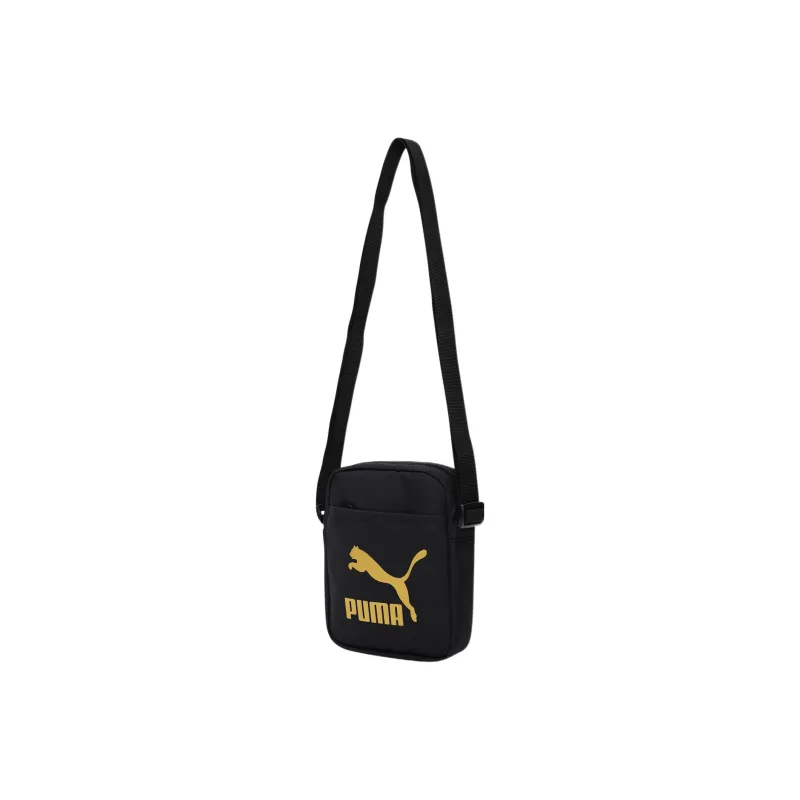 PUMA Fabric Small Square Bag Shoulder Bag Crossbody Bag Regular Unisex Black Gold-0