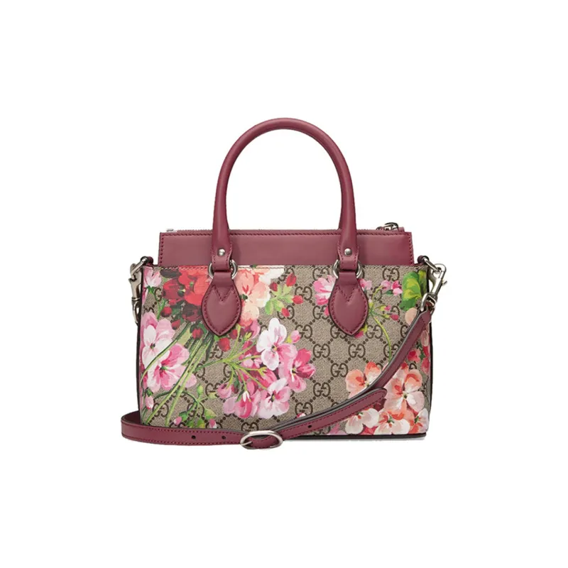 GUCCI GG Blooms Canvas With Leather Shoulder Bag Crossbody Bag Handbag Mini Women's Ebony/Pink-2