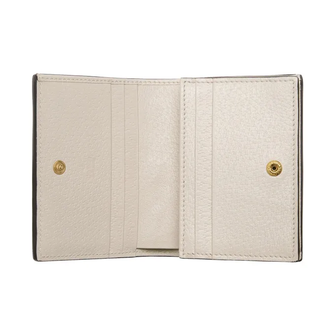 GUCCI Ophidia Canvas With Leather Wallet, Card Holder Women's Ebony/White-1